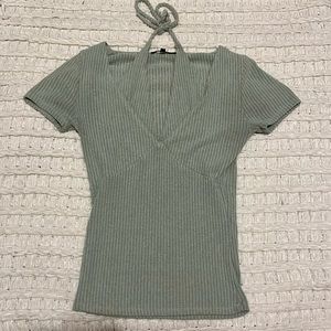 NWOT Ribbed Layered Halter Neck Top